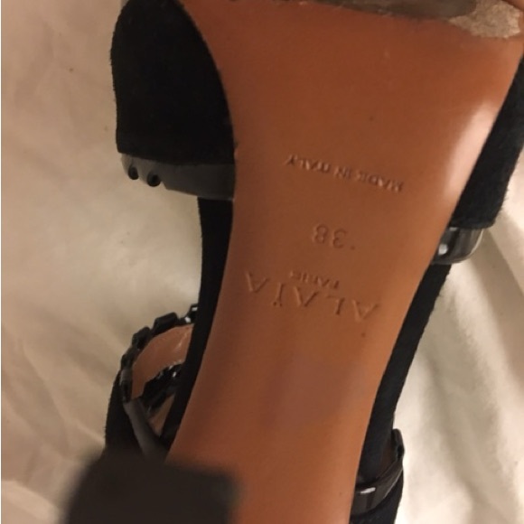 Azzedine Alaia black suede & patent leather heels size 38 - Picture 11 of 13